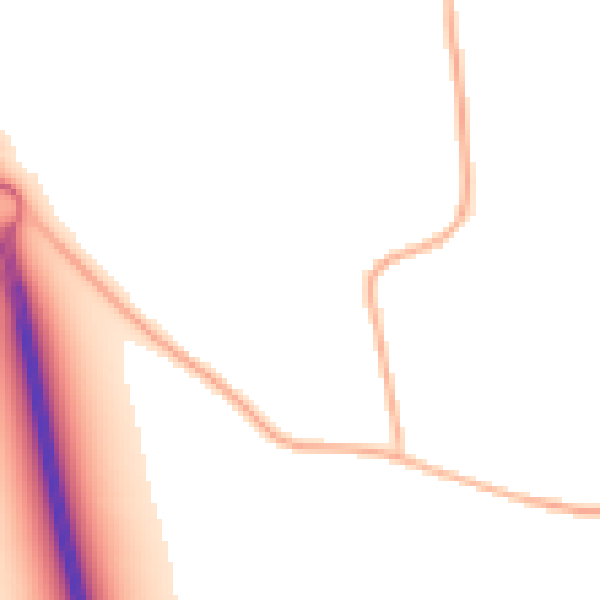 Night-time road noise heatmap for DE72 3EY