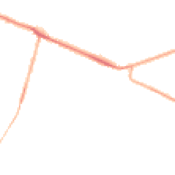Night-time road noise heatmap for DE72 3FW