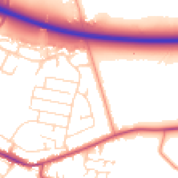 Daytime road noise heatmap for DE72 3FX