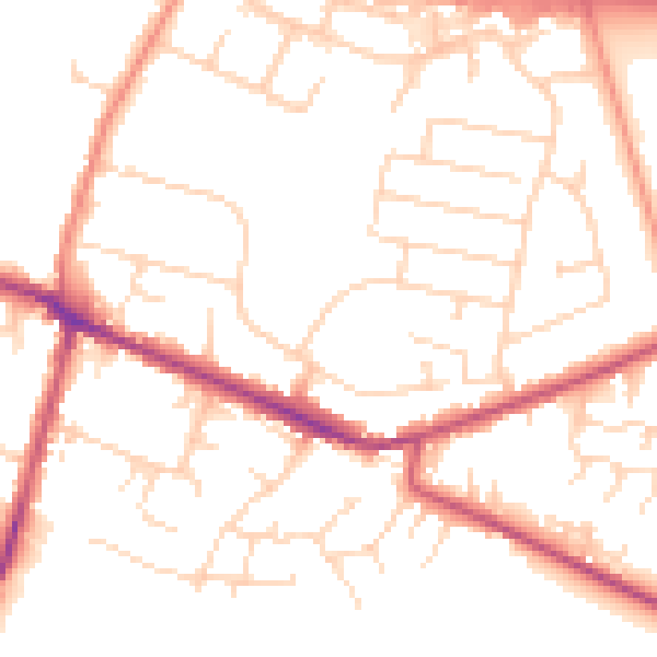 Daytime road noise heatmap for DE72 3GB