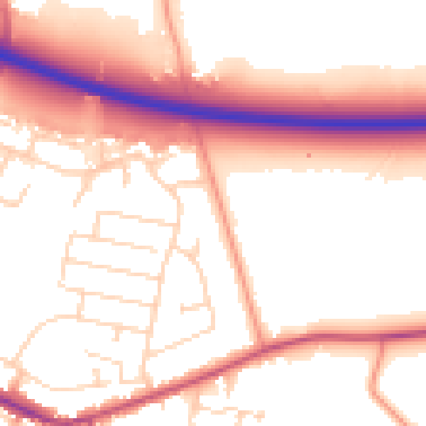 Daytime road noise heatmap for DE72 3GP