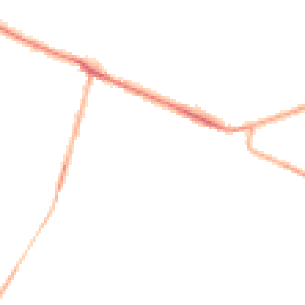 Night-time road noise heatmap for DE72 3LB