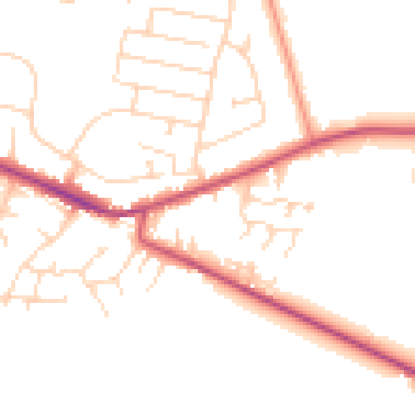 Daytime road noise heatmap for DE72 3LU