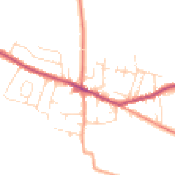 Daytime road noise heatmap for DE72 3NA