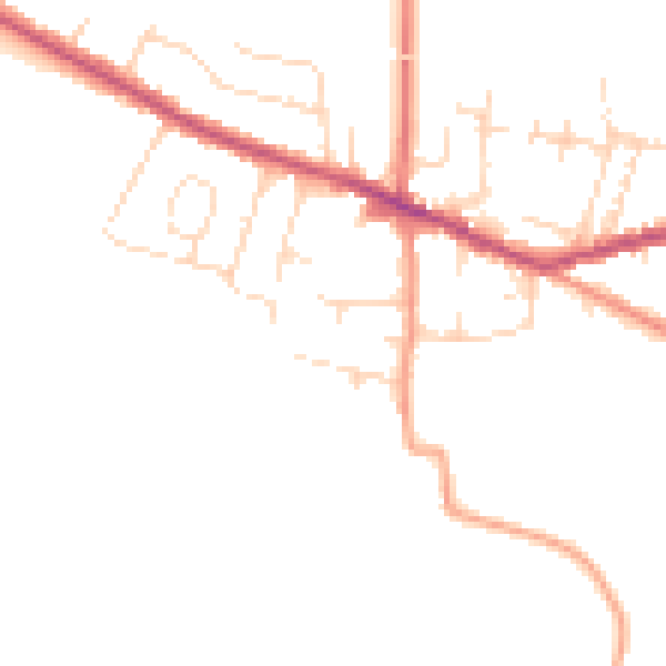 Daytime road noise heatmap for DE72 3NE