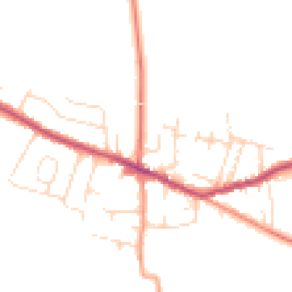 Daytime road noise heatmap for DE72 3NH