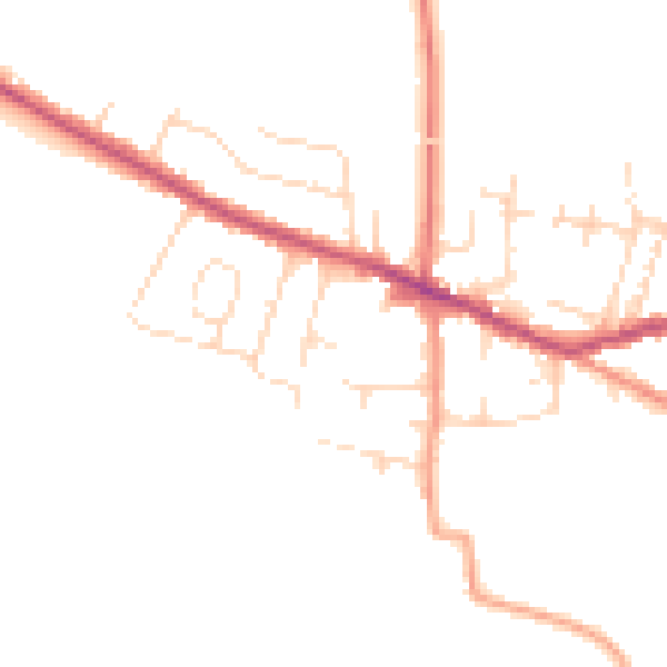 Daytime road noise heatmap for DE72 3NQ