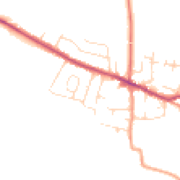 Daytime road noise heatmap for DE72 3NR