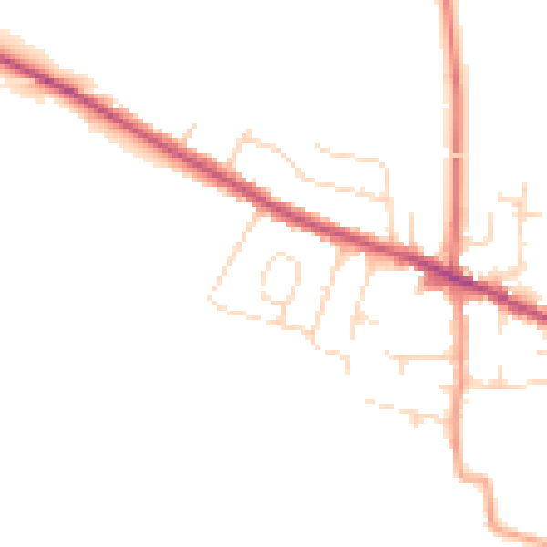 Daytime road noise heatmap for DE72 3PH