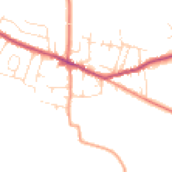 Daytime road noise heatmap for DE72 3PN