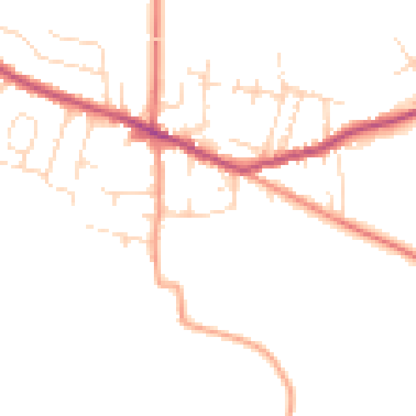 Daytime road noise heatmap for DE72 3PP