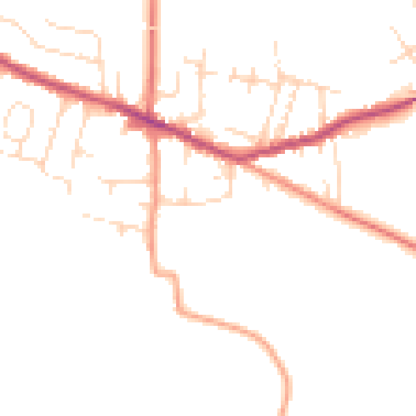 Daytime road noise heatmap for DE72 3PQ