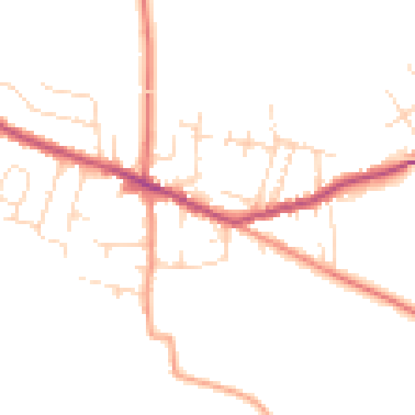 Daytime road noise heatmap for DE72 3PS