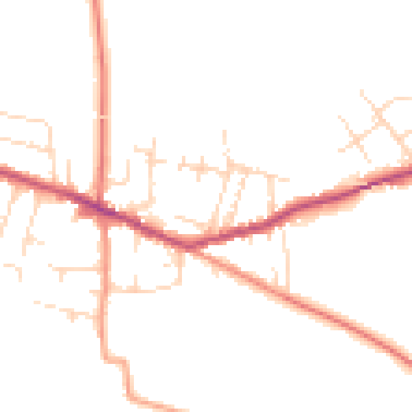 Daytime road noise heatmap for DE72 3PT