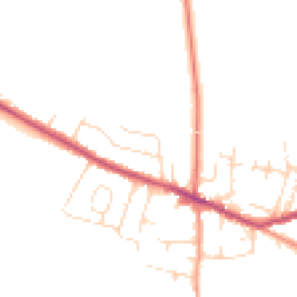 Daytime road noise heatmap for DE72 3PU