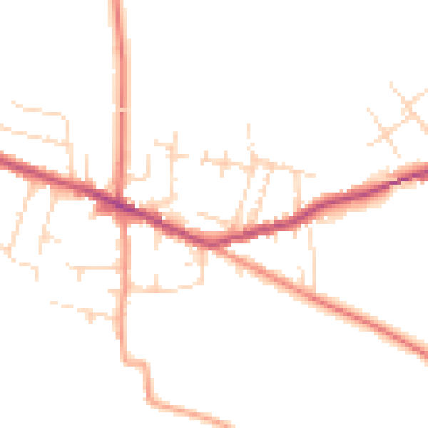 Daytime road noise heatmap for DE72 3PX