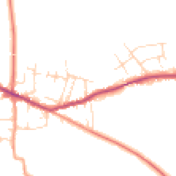Daytime road noise heatmap for DE72 3QA