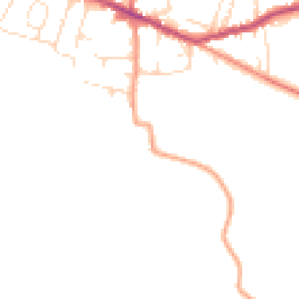Daytime road noise heatmap for DE72 3QG