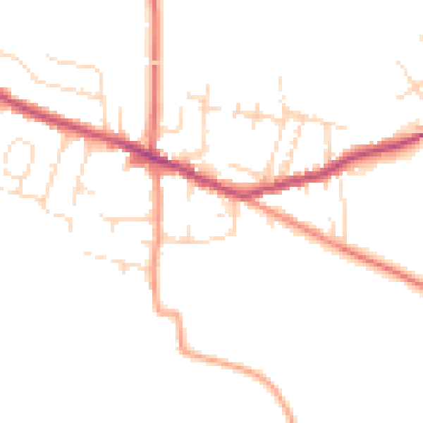 Daytime road noise heatmap for DE72 3QN