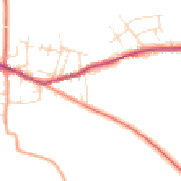Daytime road noise heatmap for DE72 3QP