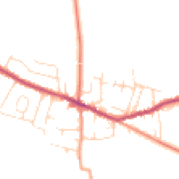 Daytime road noise heatmap for DE72 3QR