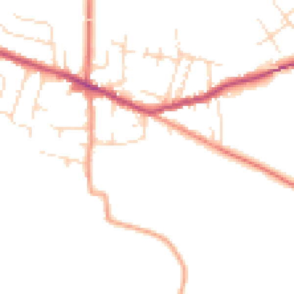 Daytime road noise heatmap for DE72 3RT