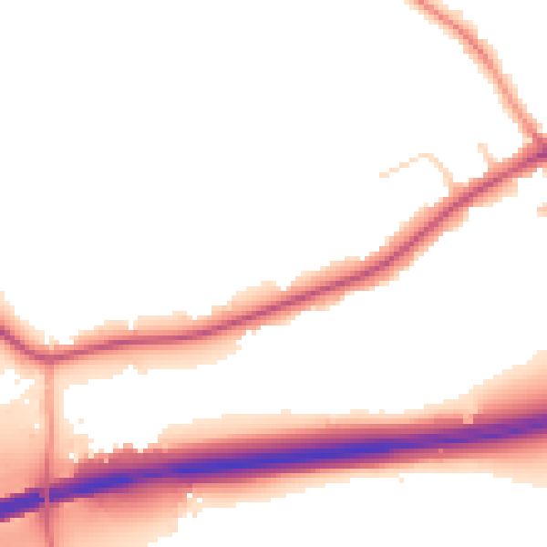 Daytime road noise heatmap for DE72 3SR