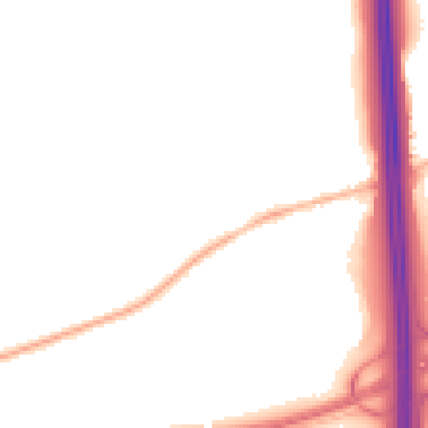 Night-time road noise heatmap for DE72 3TA