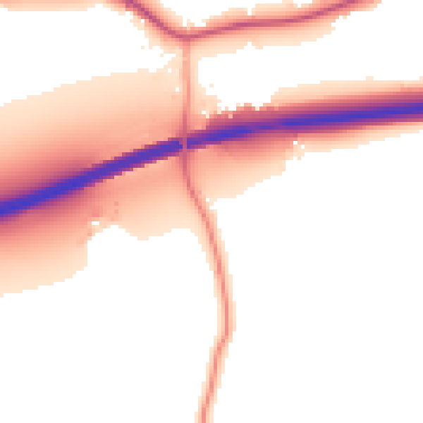 Daytime road noise heatmap for DE72 3TU