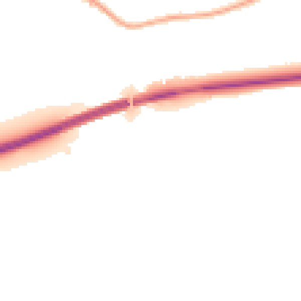 Night-time road noise heatmap for DE72 3TU
