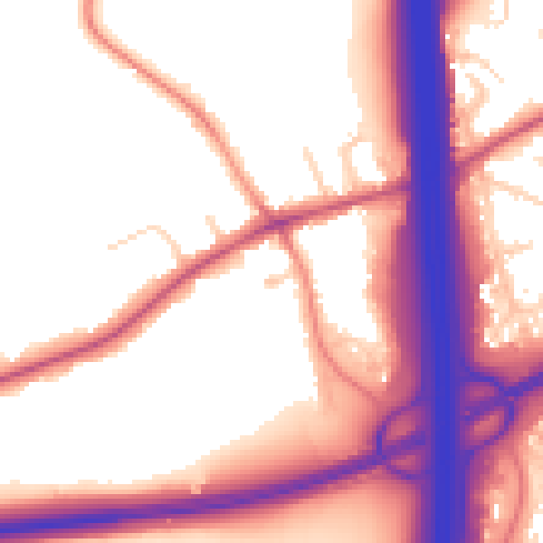 Daytime road noise heatmap for DE72 3TX