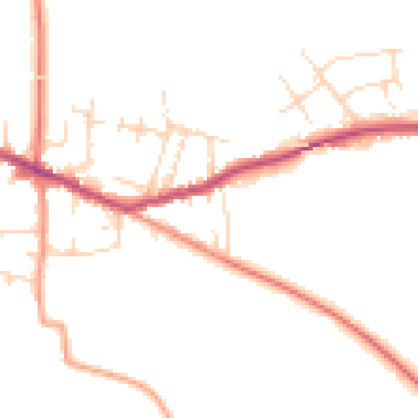 Daytime road noise heatmap for DE72 3TY