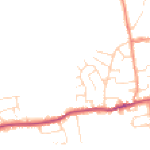 Daytime road noise heatmap for DE72 3UE