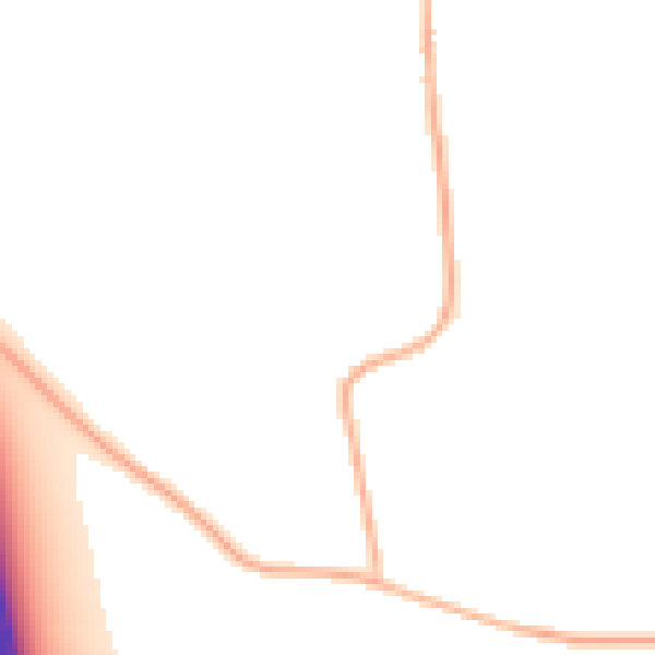 Night-time road noise heatmap for DE72 3WA