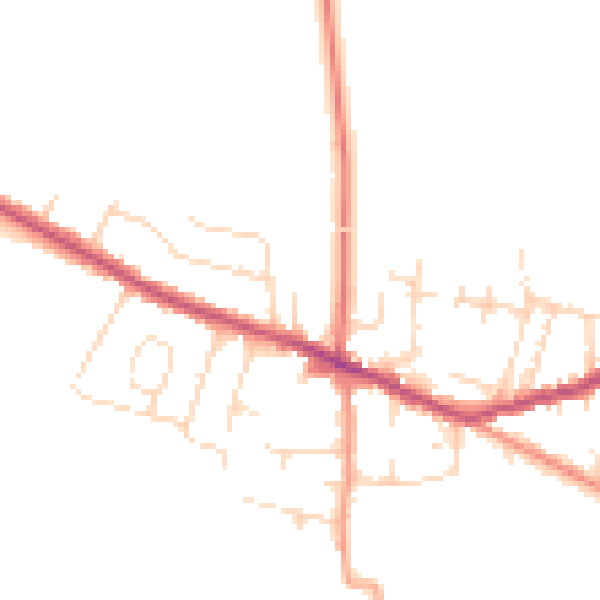 Daytime road noise heatmap for DE72 3WE