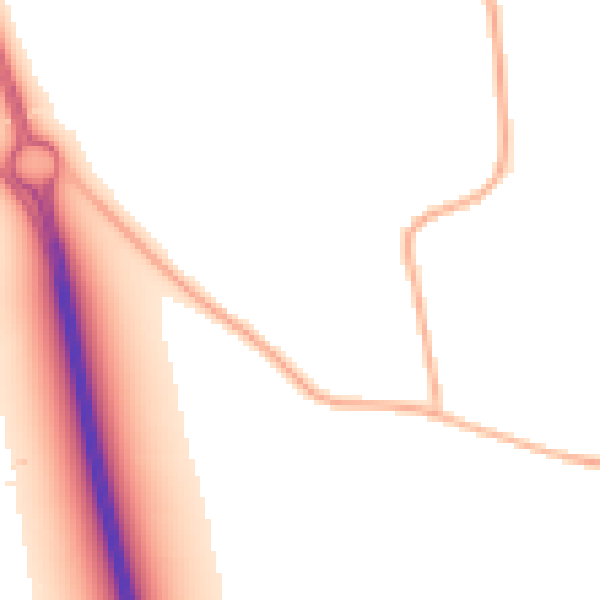 Night-time road noise heatmap for DE72 3WF