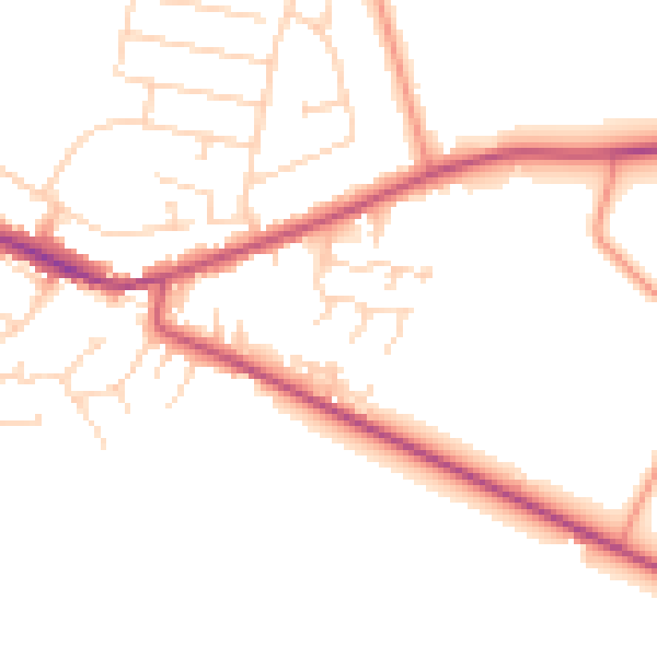 Daytime road noise heatmap for DE72 3XW