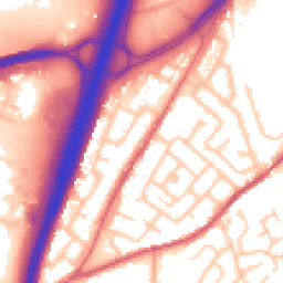 Daytime road noise heatmap for DH1 1AT