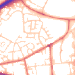 Daytime road noise heatmap for DH1 1DA