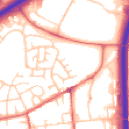 Daytime road noise heatmap for DH1 1DD