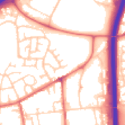 Daytime road noise heatmap for DH1 1DG