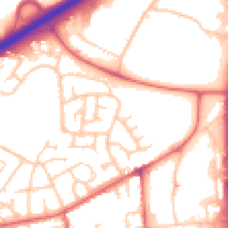 Daytime road noise heatmap for DH1 1DJ