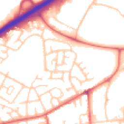 Daytime road noise heatmap for DH1 1DN
