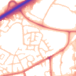 Daytime road noise heatmap for DH1 1DW