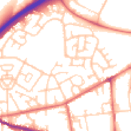 Daytime road noise heatmap for DH1 1EE