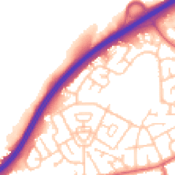 Daytime road noise heatmap for DH1 1HE