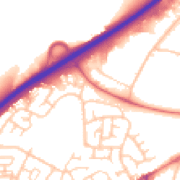 Daytime road noise heatmap for DH1 1LL