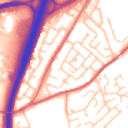 Daytime road noise heatmap for DH1 1ND