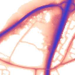 Daytime road noise heatmap for DH1 1TH