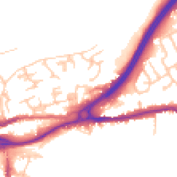 Daytime road noise heatmap for DH1 1UR